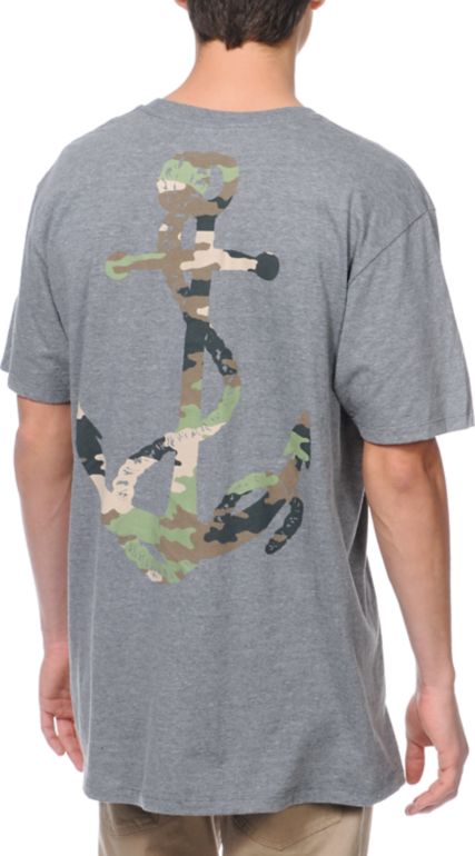 Glamour Kills Camo Anchor Grey Tee Shirt