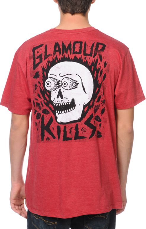 Glamour Kills Skull Eyes Red Tee Shirt