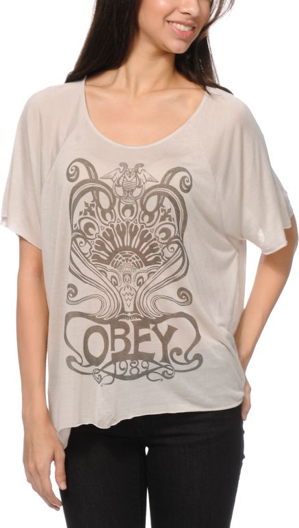 Obey Nouveau Crest Cream Harmony Top