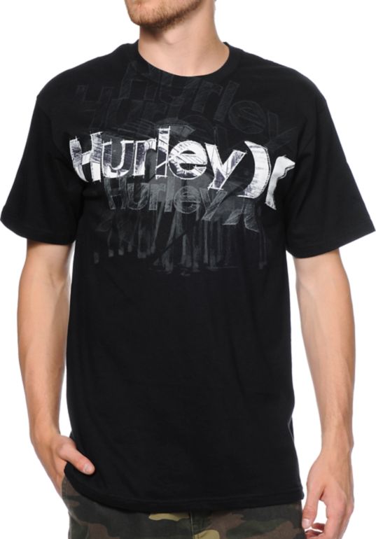 Hurley Sketched Pier Black Tee Shirt