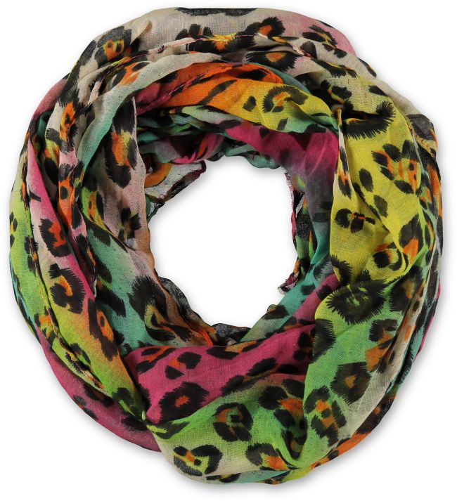D&Y Rainbow Leopard Print Infinity Scarf