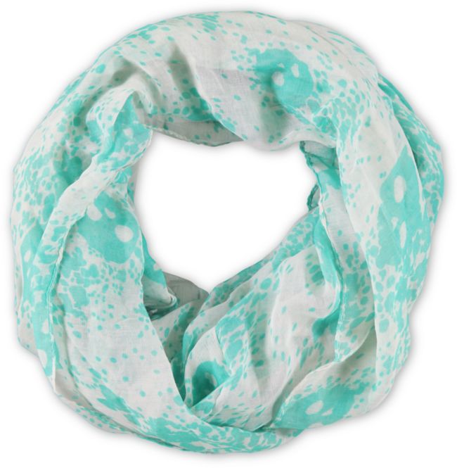 D&Y Skull Splatter Teal Infinity Scarf