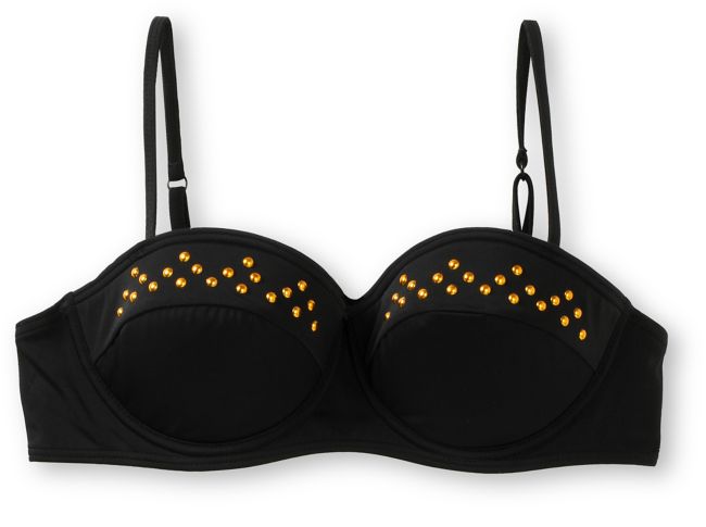 Damsel Retro Black Studded Underwire Bikini Top