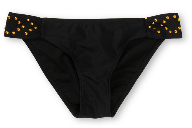 Damsel Retro Black Studded Tab Side Bikini Bottom
