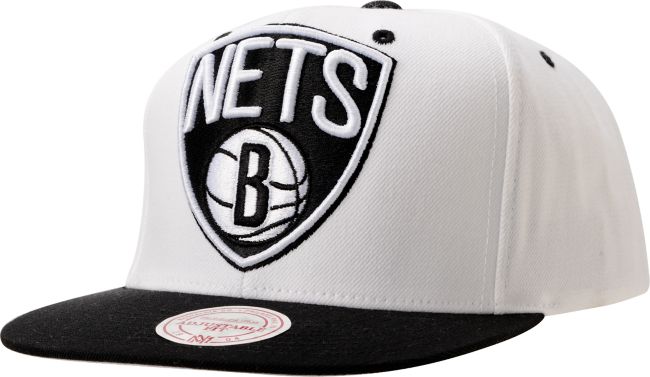 Mitchell And Ness Brooklyn Nets XL Logo White Snapback