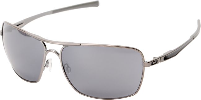 Oakley Plaintiff Squared Silver & Black Iridium Sunglasses