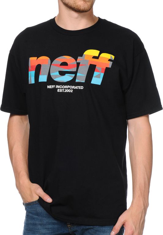 Neff Numeral Native Print Black Tee Shirt