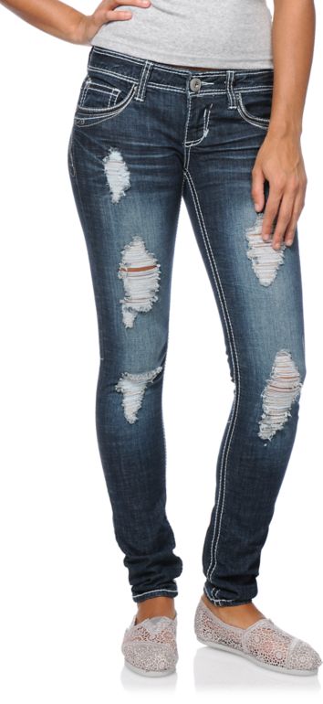 Hydraulic Loni Medium Blue Super Skinny Jeans