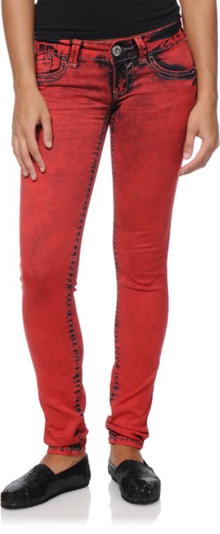Hydraulic Indie Color Lanie Red Jeggings