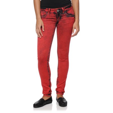 Hydraulic Indie Color Lanie Red Jeggings