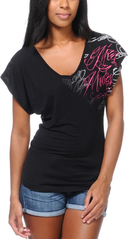 Metal Mulisha Girls Graceful Lace Back Dolman Top