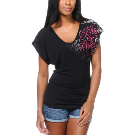 Metal Mulisha Girls Graceful Lace Back Dolman Top