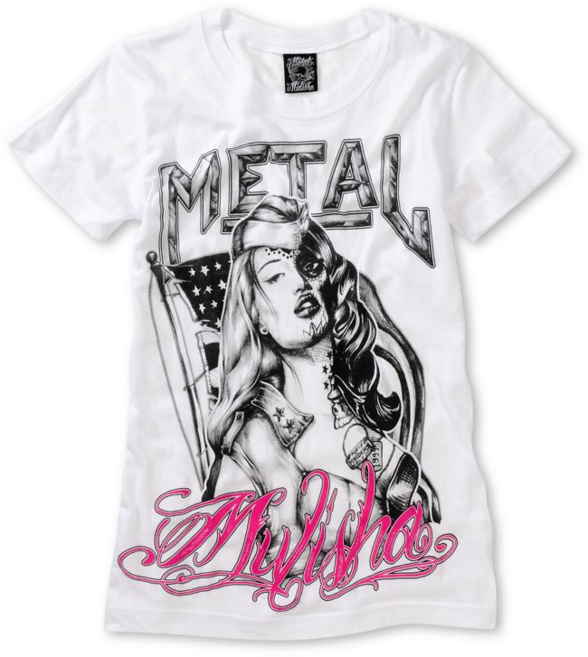 Metal Mulisha Girls Not Forgotten White Tee Shirt