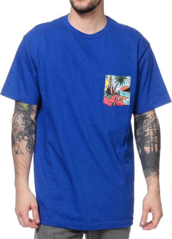 Volcom Barbados Blue Pocket Tee Shirt
