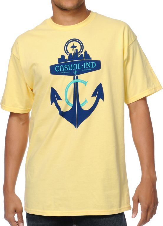 Casual Industrees Anchor Yellow Tee Shirt