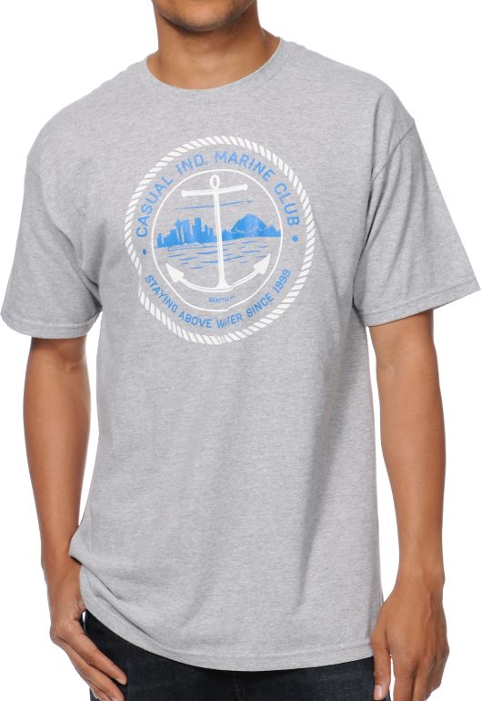 Casual Industrees Marine Club Grey Tee Shirt