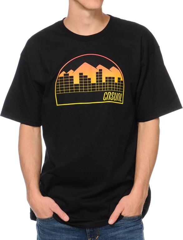 Casual Industrees Denver Fade Black Tee Shirt