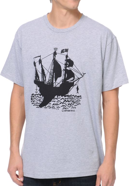 Captain Fin Co. Rudder Heather Grey Tee Shirt