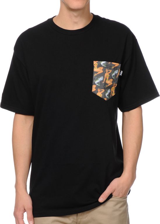 Bohnam Supply Co. Sassy Bass Black Pocket Tee Shirt