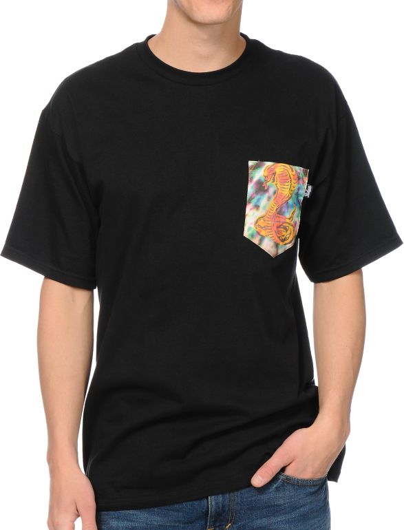 Bohnam Supply Co. Trippy Cobra Black Pocket Tee Shirt