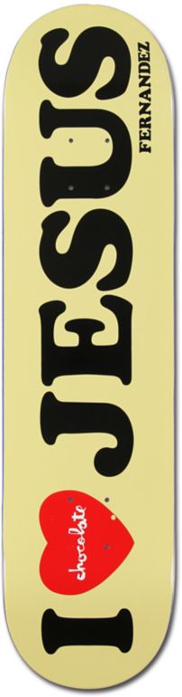 Chocolate I Heart Jesus Fernandez 7.75 Skateboard Deck