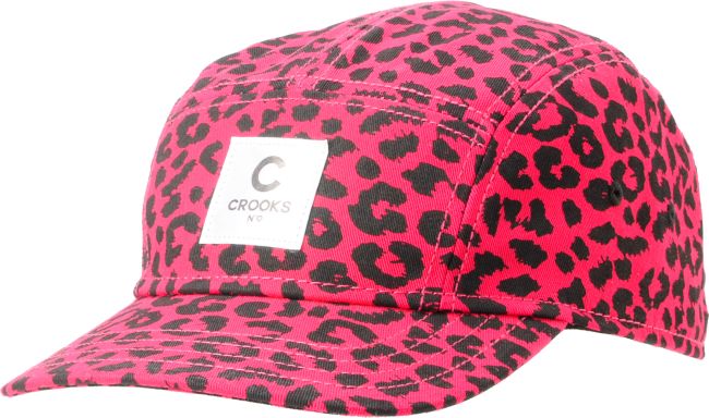Crooks and Castles Hot Pink Cheetah 5 Panel Hat