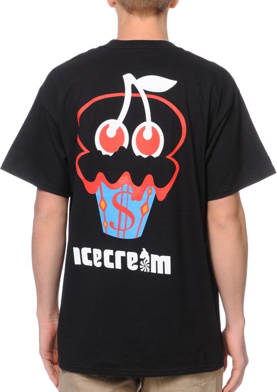 ICECREAM Cherry Cone Black Tee Shirt