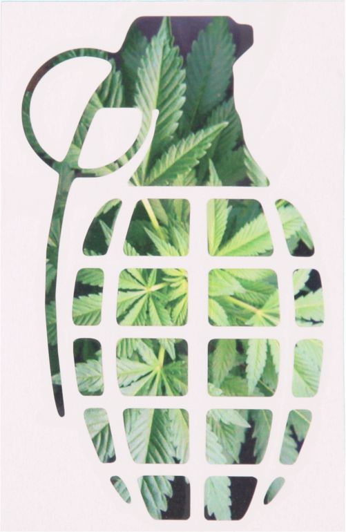 Grenade 8.5 Green Leaf Die Cut Sticker