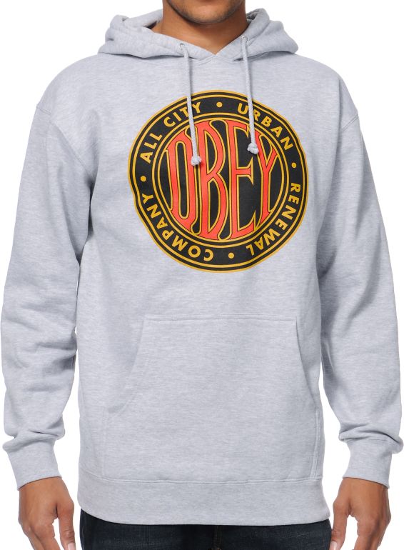 Obey Urban Renewal 2 Grey Pullover Hoodie