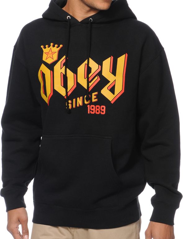 Obey Bar King Black Pullover Hoodie