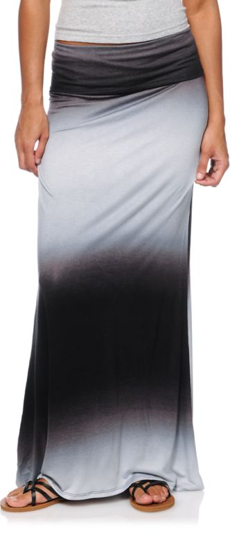 Empyre Black & Grey Ombre Maxi Skirt