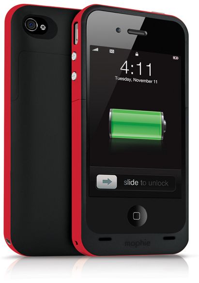 Mophie Juice Pack Plus iPhone 4 & 4s Black & Red Charge Case