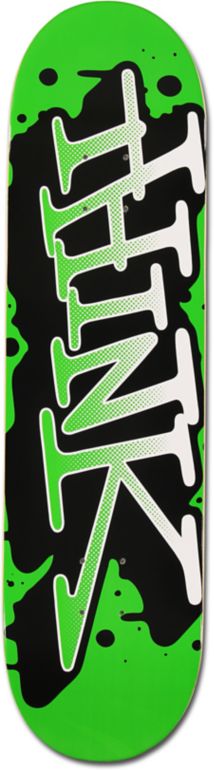 Think Skateboards Green & White Spray Tag 8.25 Skateboard Deck