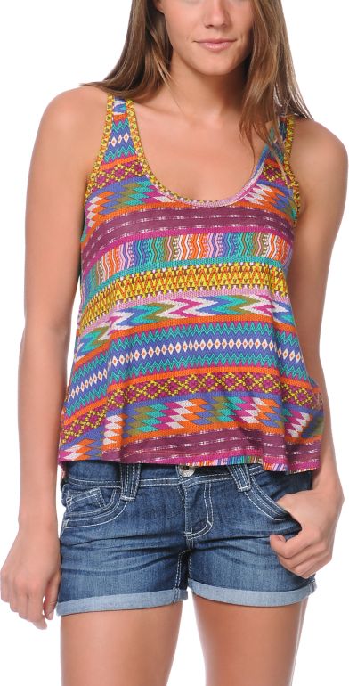 Billabong For Sure Printed Berry Tank Top