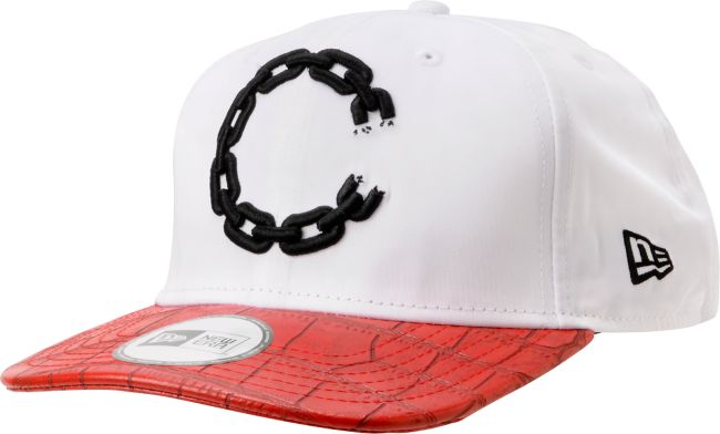 Crooks and Castles Chain Throwback White & Red Croc Snapback