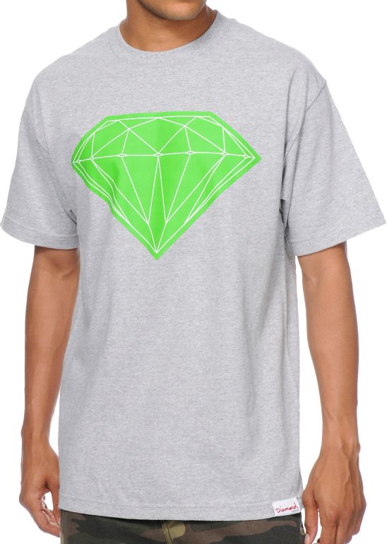 Diamond Supply Big Brilliant Heather Grey Tee Shirt
