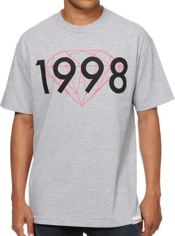 Diamond Supply 98 Brilliant Heather Grey Tee Shirt