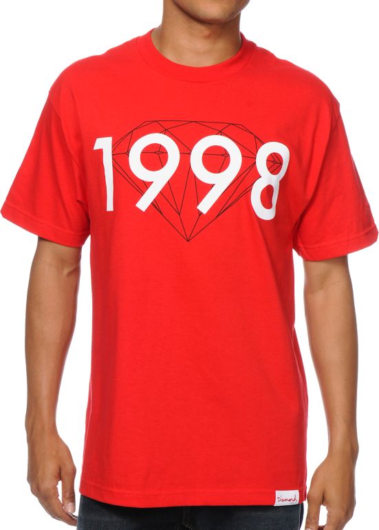 Diamond Supply 98 Brilliant Red Tee Shirt