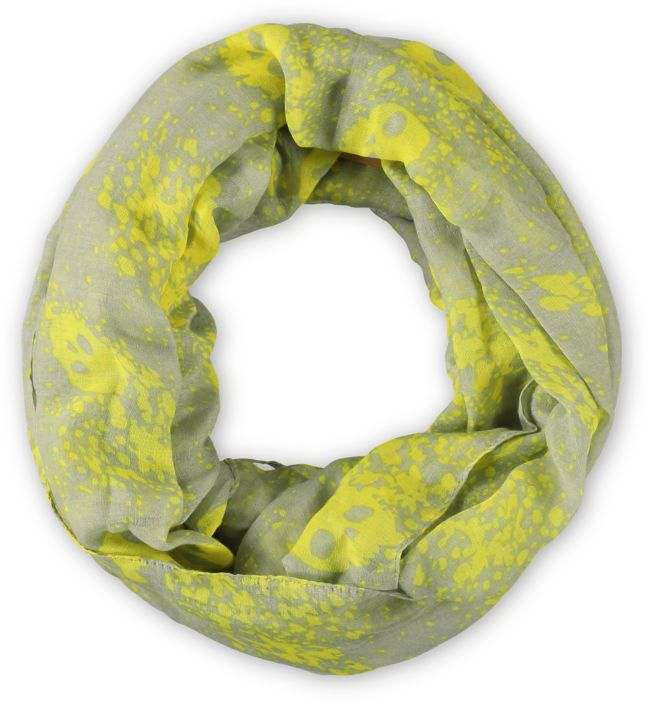 D&Y Skull Splatter Yellow Infinity Scarf