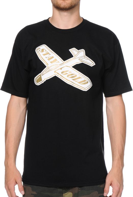 Benny Gold Glider Plane Black Tee Shirt