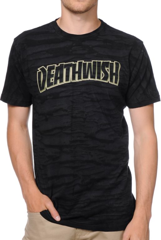 Deathwish Thrash Death Brush Wash Black Tee Shirt
