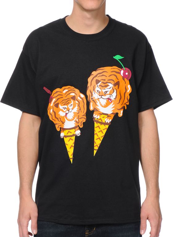 ICECREAM Tiger Cone Black Tee Shirt