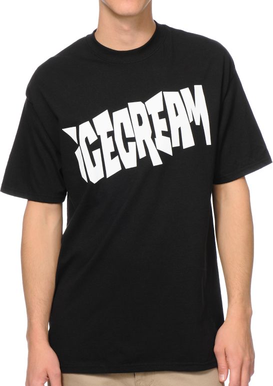ICECREAM Tongue Face Black Tee Shirt