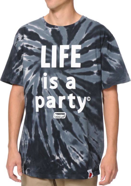 Booger Kids Party Life Black Tie Dye Tee Shirt