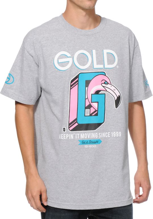 Gold Wheels Keepin It Moving Grey Tee Shirt