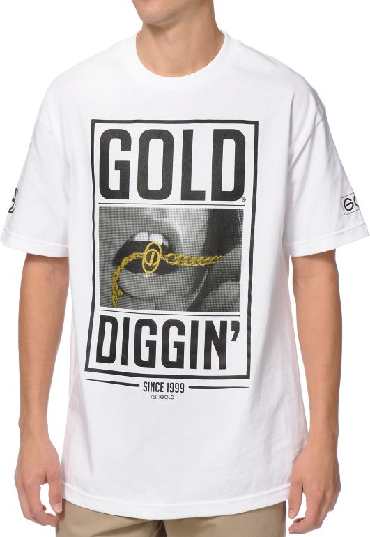 Gold Wheels Gold Diggin White Tee Shirt