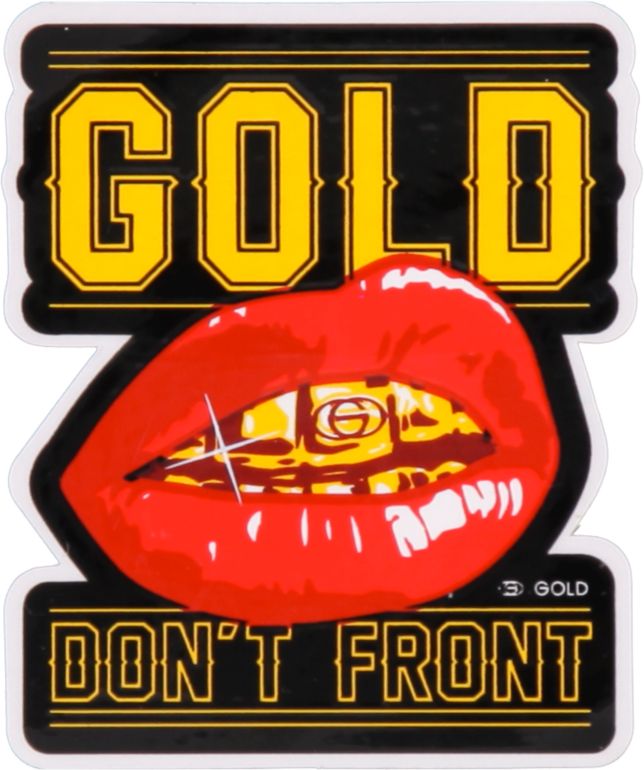 Gold Wheels Dont Front Sticker