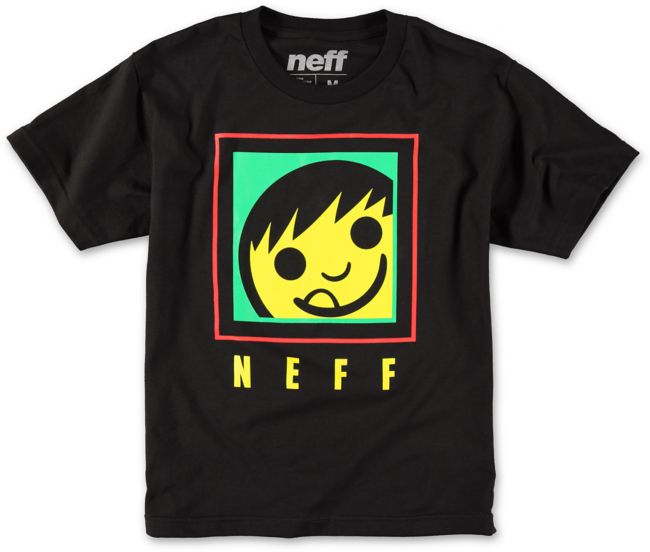 Neff Boys Square Black & Rasta Tee Shirt