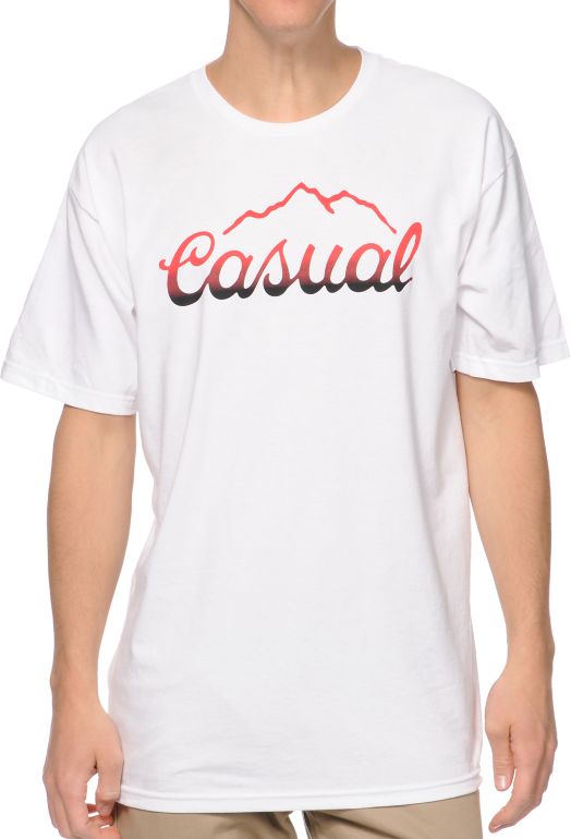 Casual Industrees Tap The Mountain Fade White Tee Shirt