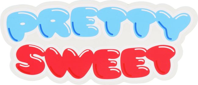 Girl x Pretty Sweet Red & Blue Decal Sticker